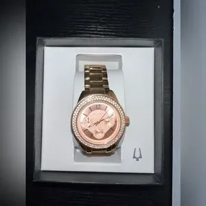 Bulova | Accessories | Womens Rosetone Crystal Bezel  display picture 3